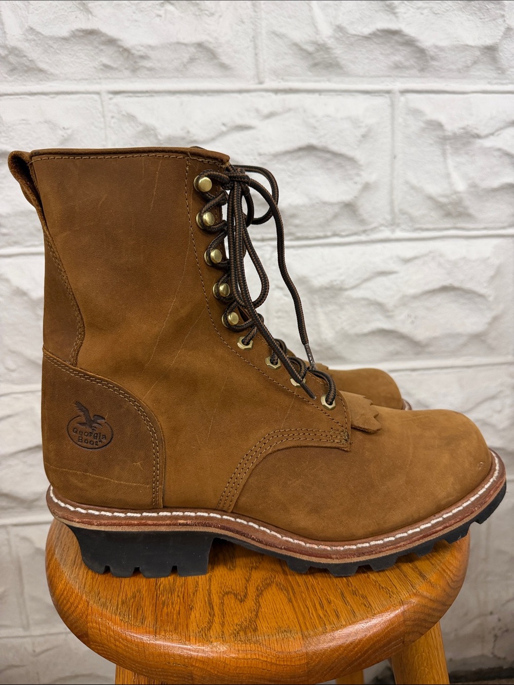 Georgia Boot Men's Steel Toe Logger Work Boots, 8 in.